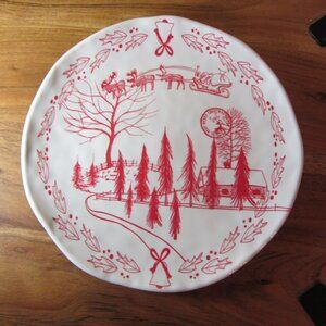michel melamine christmas cookie plate santa's eve (W3421)
